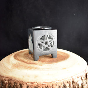 Pentacle Soap Stone Aroma Lamp - witchchest