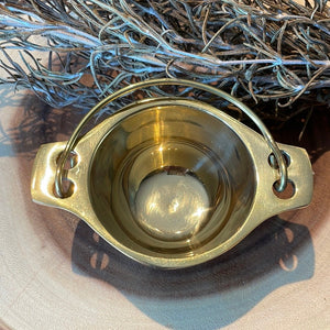 Pentacle Solid Brass Cauldron - Witch Chest