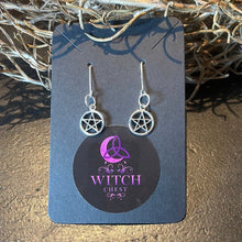 Load image into Gallery viewer, Pentacle Threader Earrings - Sterling Silver - Witch Chest