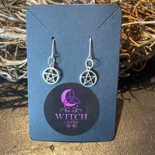 Load image into Gallery viewer, Pentacle Threader Earrings - Sterling Silver - Witch Chest