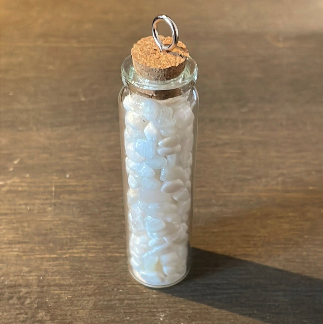 Rainbow Moonstone Crystal Chips Jar - Witch Chest