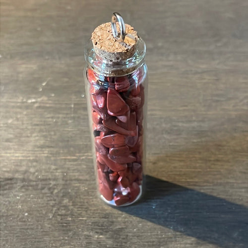 Red Jasper Crystal Chip Jar - Witch Chest