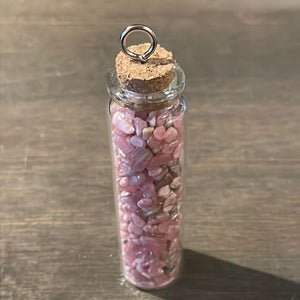 Rhodochrosite Crystal Chips Jar - Witch Chest