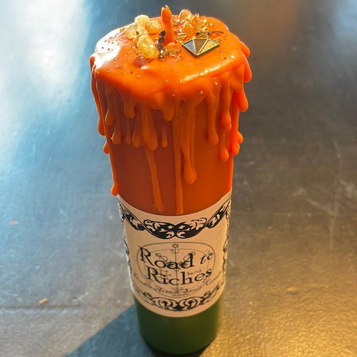Road To Riches Pillar Candle - Madame Phoenix - Witch Chest