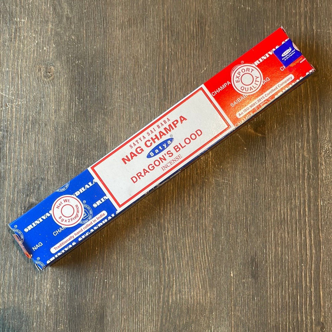 Satya Nag Champa & Dragon’s Blood Incense Sticks - 16g - Witch Chest