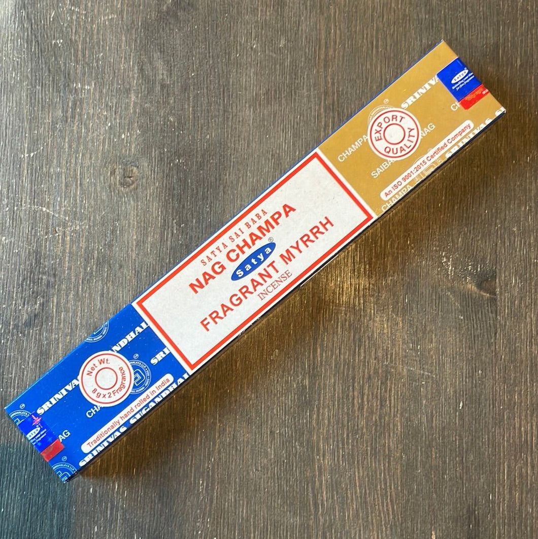 Satya Nag Champa & Fragrant Myrrh Incense Sticks - 16g - Witch Chest