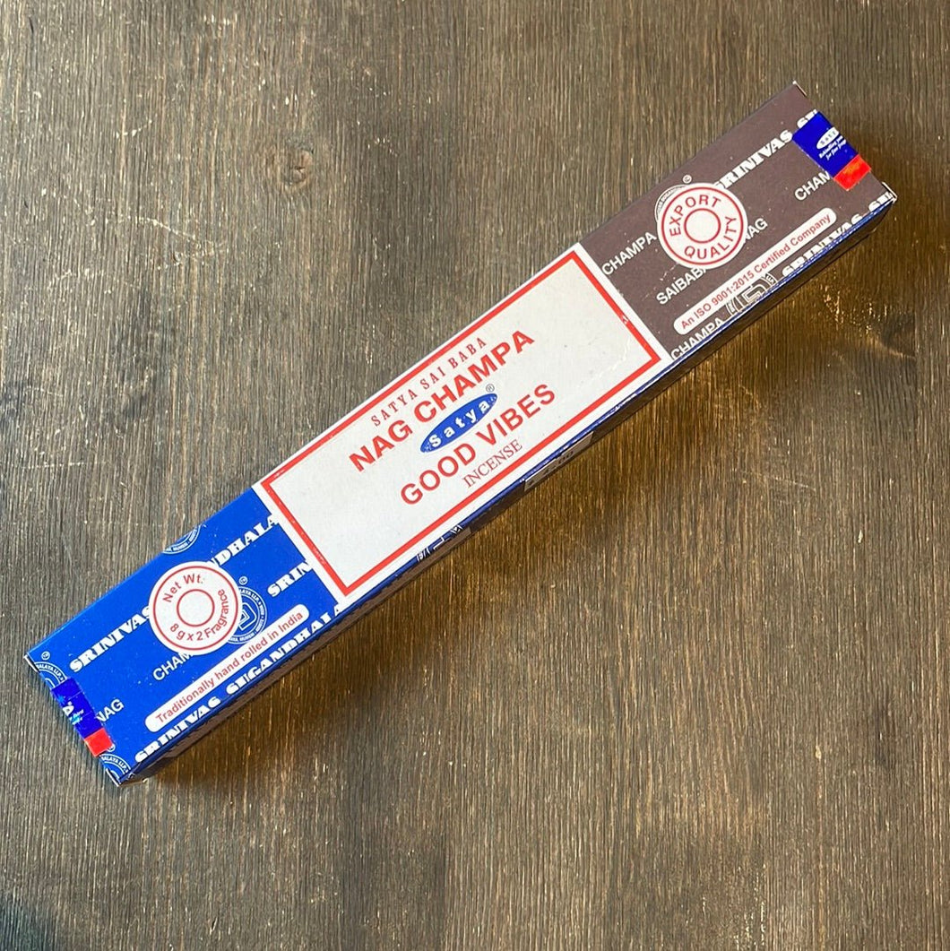 Satya Nag Champa & Good Vibes Incense Sticks - 16g - Witch Chest
