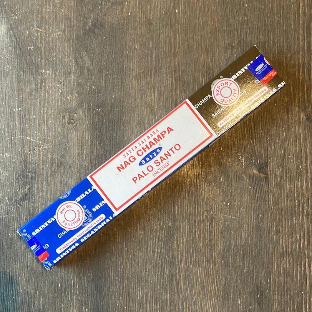 Satya Nag Champa & Palo Santo Incense Sticks - 16g - Witch Chest