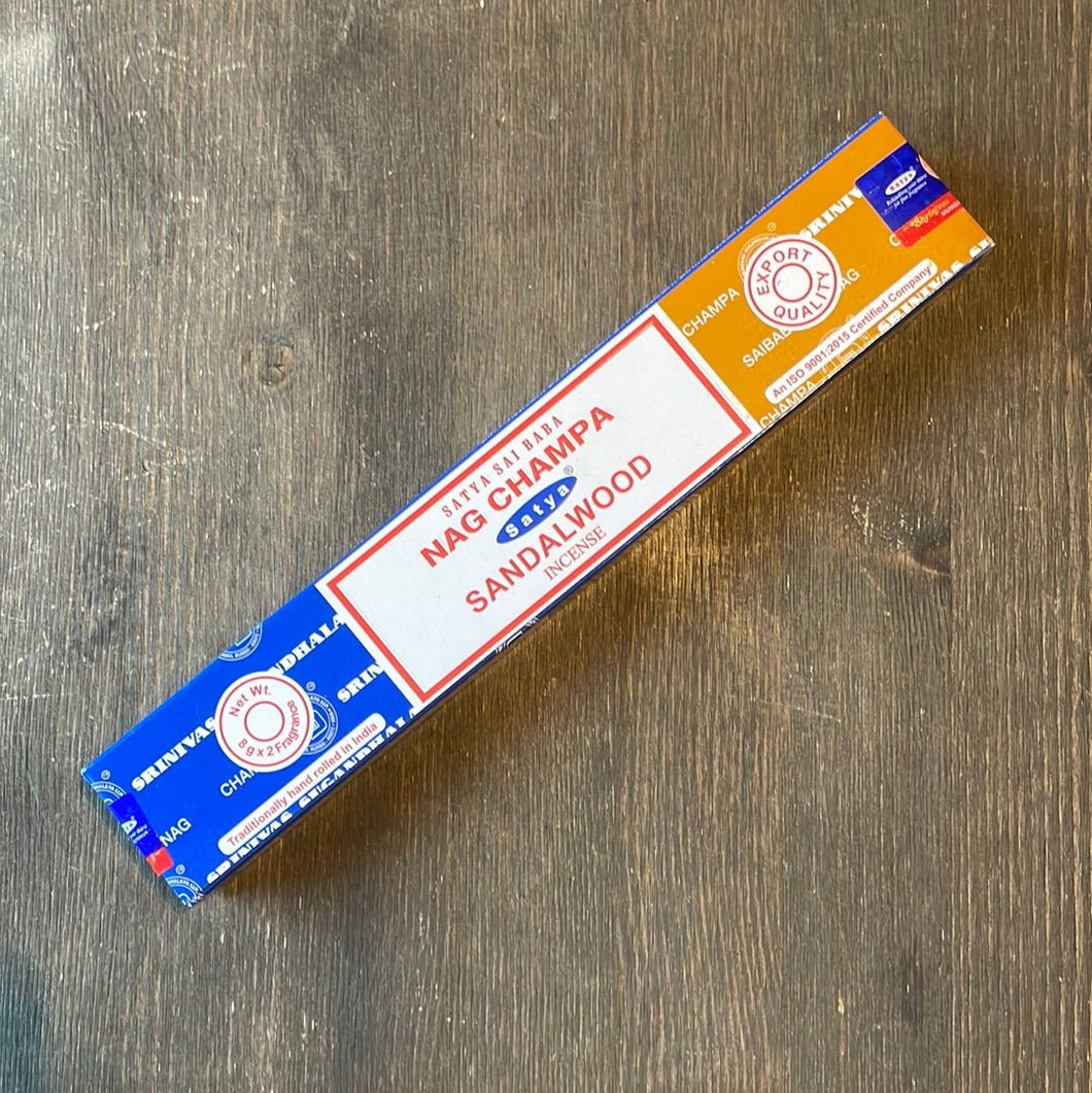 Satya Nag Champa & Sandalwood Incense Sticks - 16g - Witch Chest