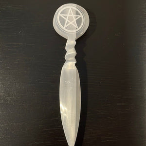 Selenite Athame With Penatcle - Witch Chest