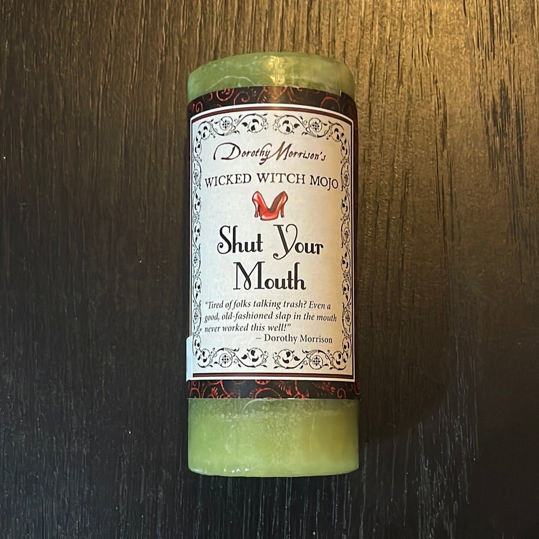Shut Your Mouth - Dorothy Morrison’s Wicked Witch Mojo Spell Candles By Coventry Creations - Witch Chest