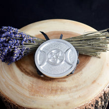 Load image into Gallery viewer, Silver Plated Brass Altar Tile -2 Types (3 Inch Round) - witchchest