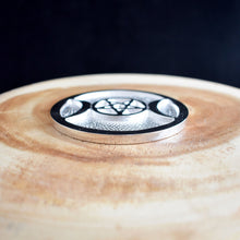 Load image into Gallery viewer, Silver Plated Brass Altar Tile -2 Types (3 Inch Round) - witchchest