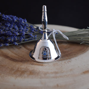 Small Silver Plated Pentacle bell - witchchest
