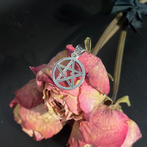Small Sterling Silver Pentacle Pendant - Witch Chest