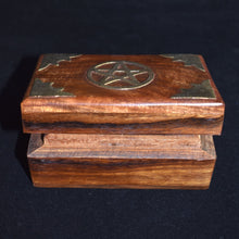 Load image into Gallery viewer, Small Wooden Pentacle Box - witchchest