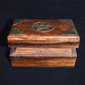 Small Wooden Pentacle Box - witchchest