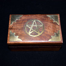 Load image into Gallery viewer, Small Wooden Pentacle Box - witchchest