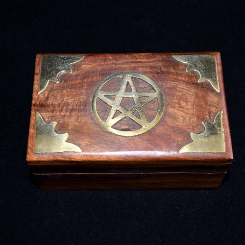 Small Wooden Pentacle Box - witchchest