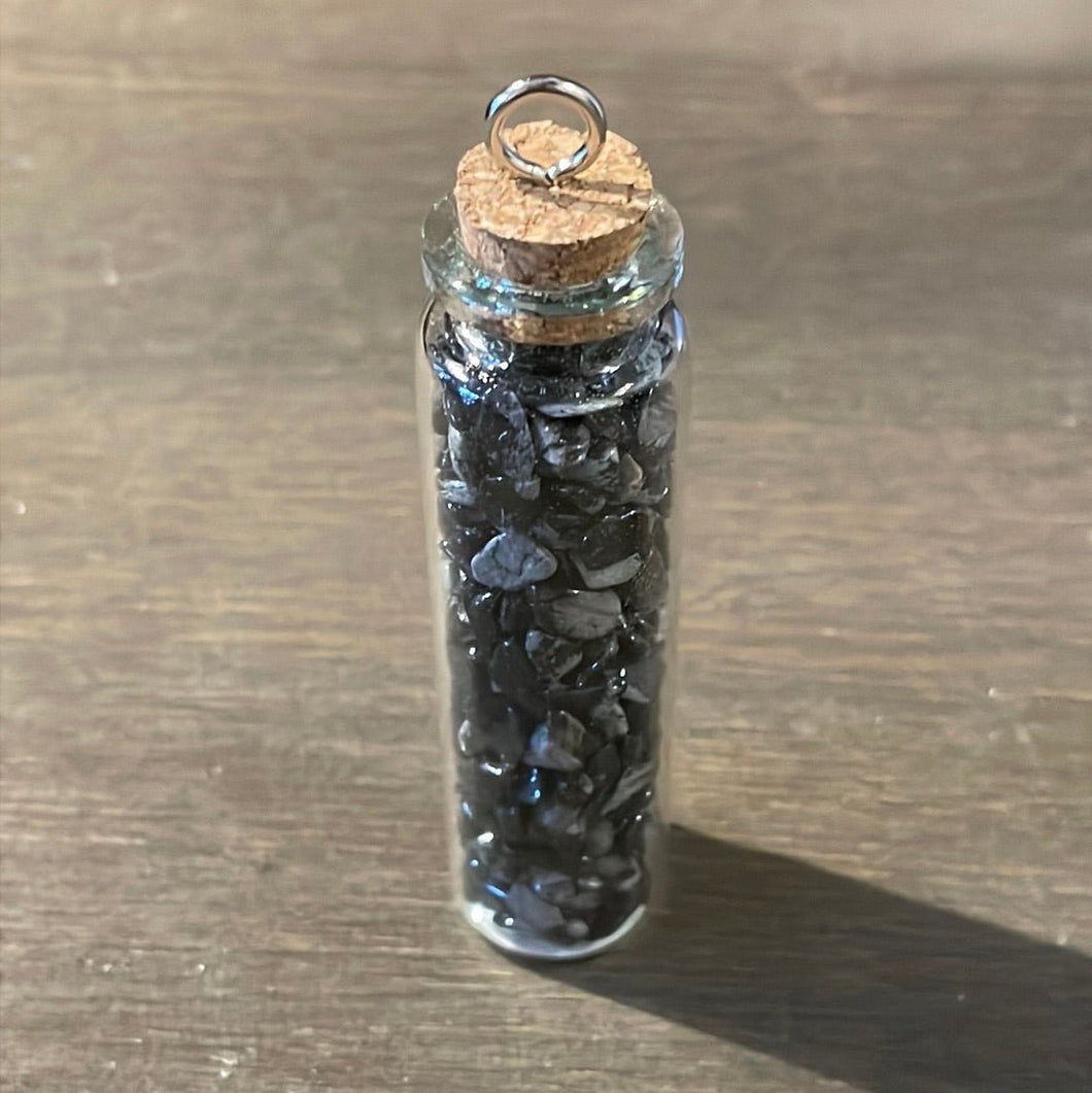 Snowflake Obsidian Crystal Chip Jar - Witch Chest