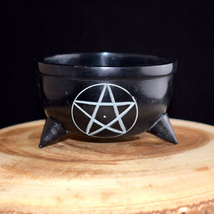 Soapstone Pentacle Smudge Pot - witchchest