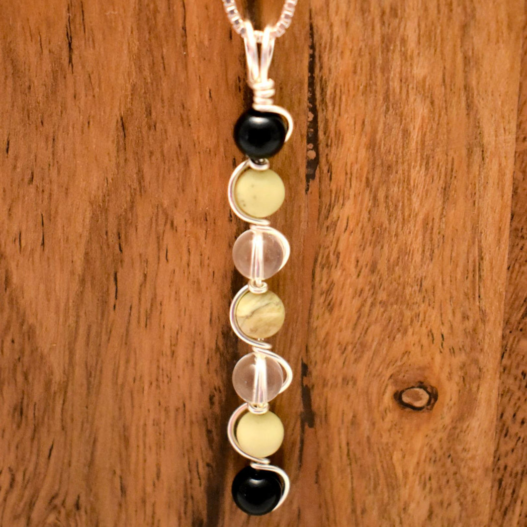 Sterling Silver Double Helix Crystal Pendant By All Charmed - 3 Types - witchchest