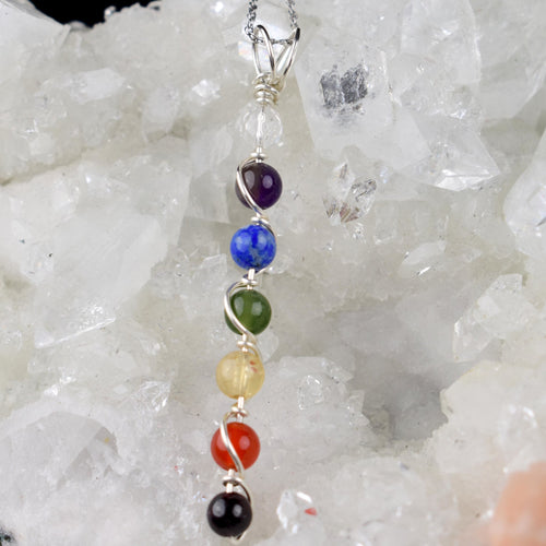 Sterling Silver Double Helix Crystal Pendant By All Charmed - 3 Types - witchchest