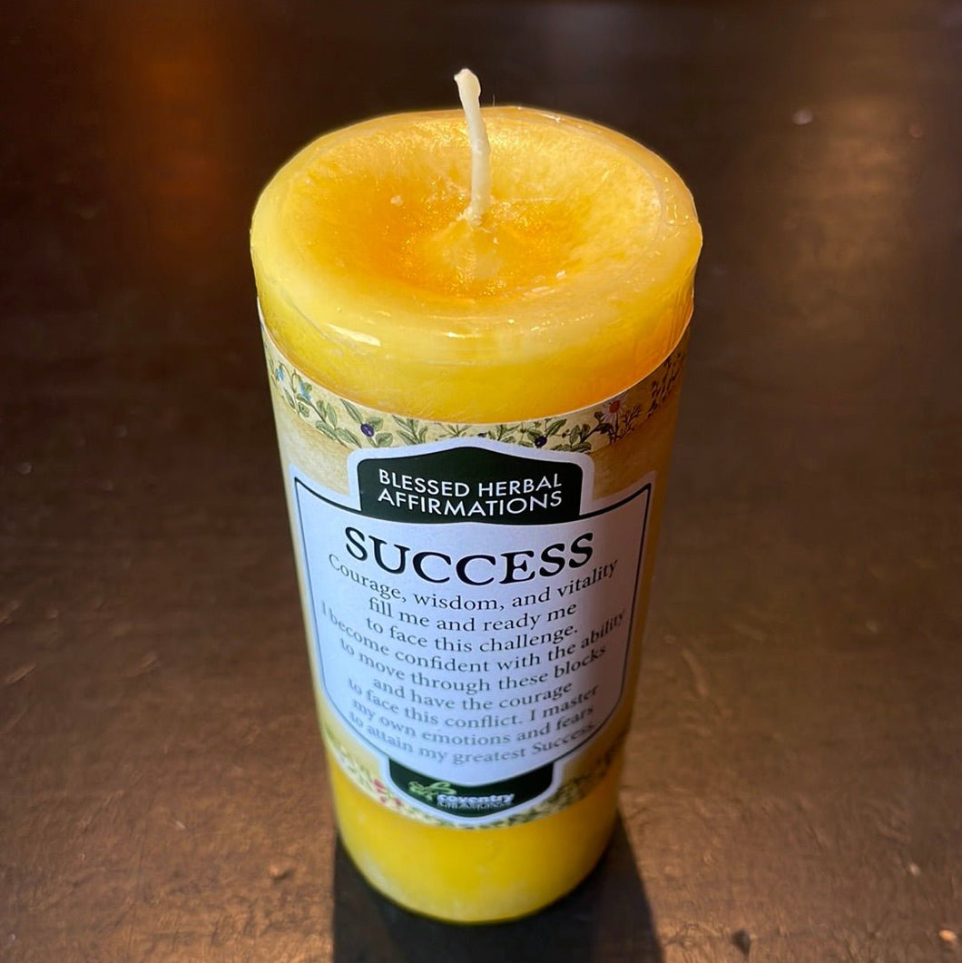 Success Candle (Blessed Herbal Affirmations) - By Coventry Creations - Witch Chest