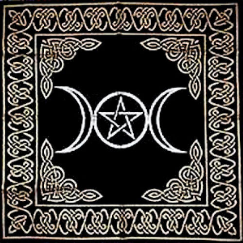 Triple Moon With Pentacle Altar Cloth - Witch Chest