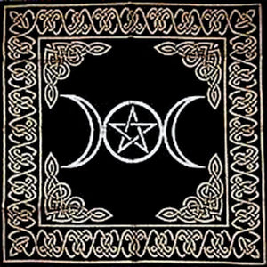 Triple Moon With Pentacle Altar Cloth - Witch Chest