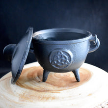 Load image into Gallery viewer, Triquetra Cast Iron Cauldron - Witch Chest