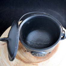 Load image into Gallery viewer, Triquetra Cast Iron Cauldron - Witch Chest