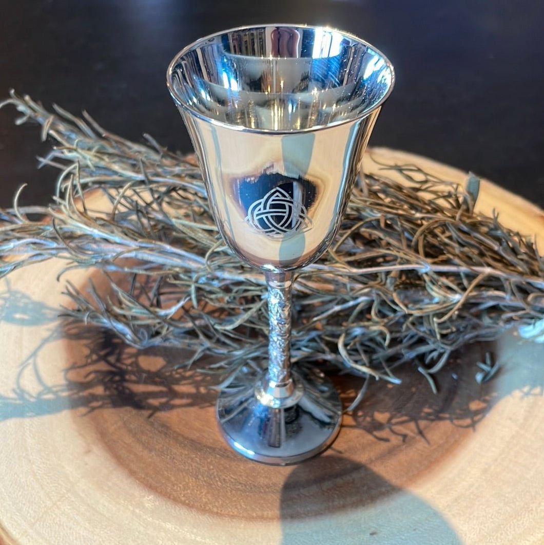 Triquetra Moon Chalice - Silver Plated - Witch Chest