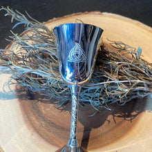 Load image into Gallery viewer, Triquetra Moon Chalice - Silver Plated - Witch Chest