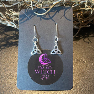Triquetra Threader Earrings - Sterling Silver - Witch Chest