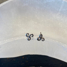 Load image into Gallery viewer, Triskelion Earrings - Sterling Silver - Witch Chest