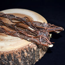 Load image into Gallery viewer, Wooden Crystal Wands Wrapped In Copper By Anne Cheng (Gatineau) - witchchest