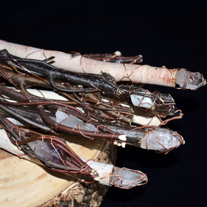 Wooden Crystal Wands Wrapped In Copper By Anne Cheng (Gatineau) - witchchest